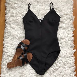 Charlotte Russe Plunge Neck Bodysuit